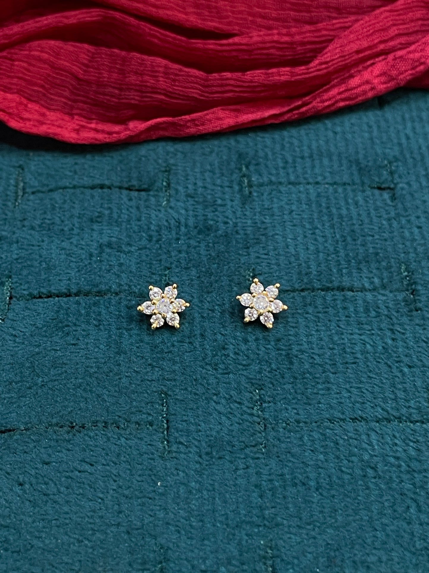 925 Sterling Silver Gold Plated Flower Stud Earrings for Women | Delicate Floral Design