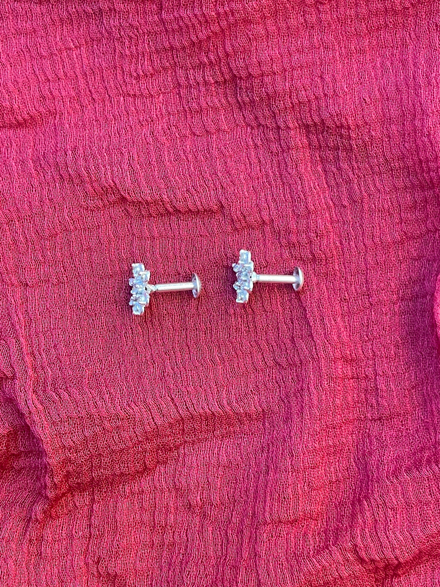 92.5 Silver Stylish Second Studs / Nose Pin (Single Piece) | Minimal Elegant Design | Jewellery