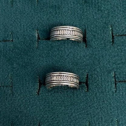 92.5 Silver Oxidised Wave Band Toe Rings
