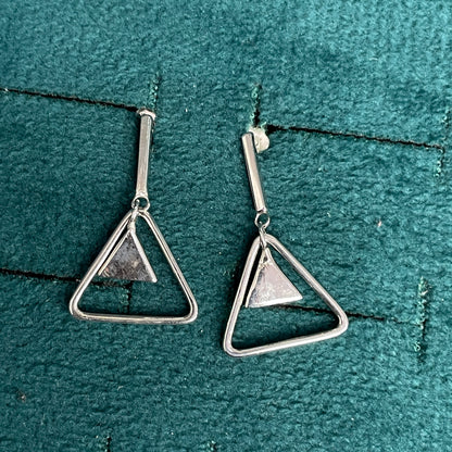 92.5 Silver Minimal Hanging Earrings for Women | Sleek Dangle Design | Elegant Jewellery pair