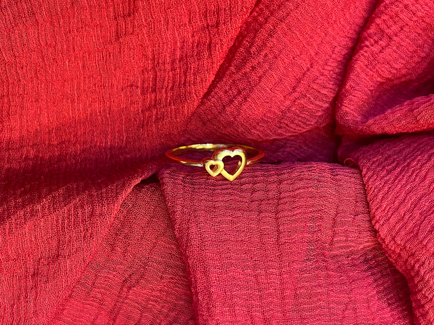 92.5 Silver Gold Plated Heart Ring for Women Size 11 | Minimal Elegant Love Design | Jewellery
