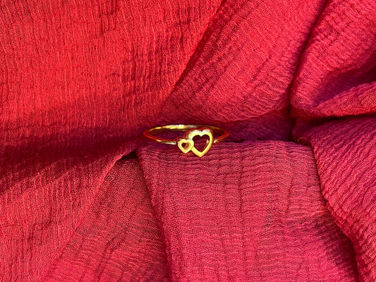 92.5 Silver Gold Plated Heart Ring for Women Size 11 | Minimal Elegant Love Design | Jewellery
