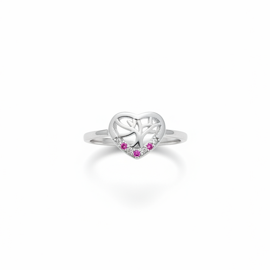 92.5 Silver Heart Ring for Women Size 7 | Stylish Romantic Design | Elegant Gift Jewellery