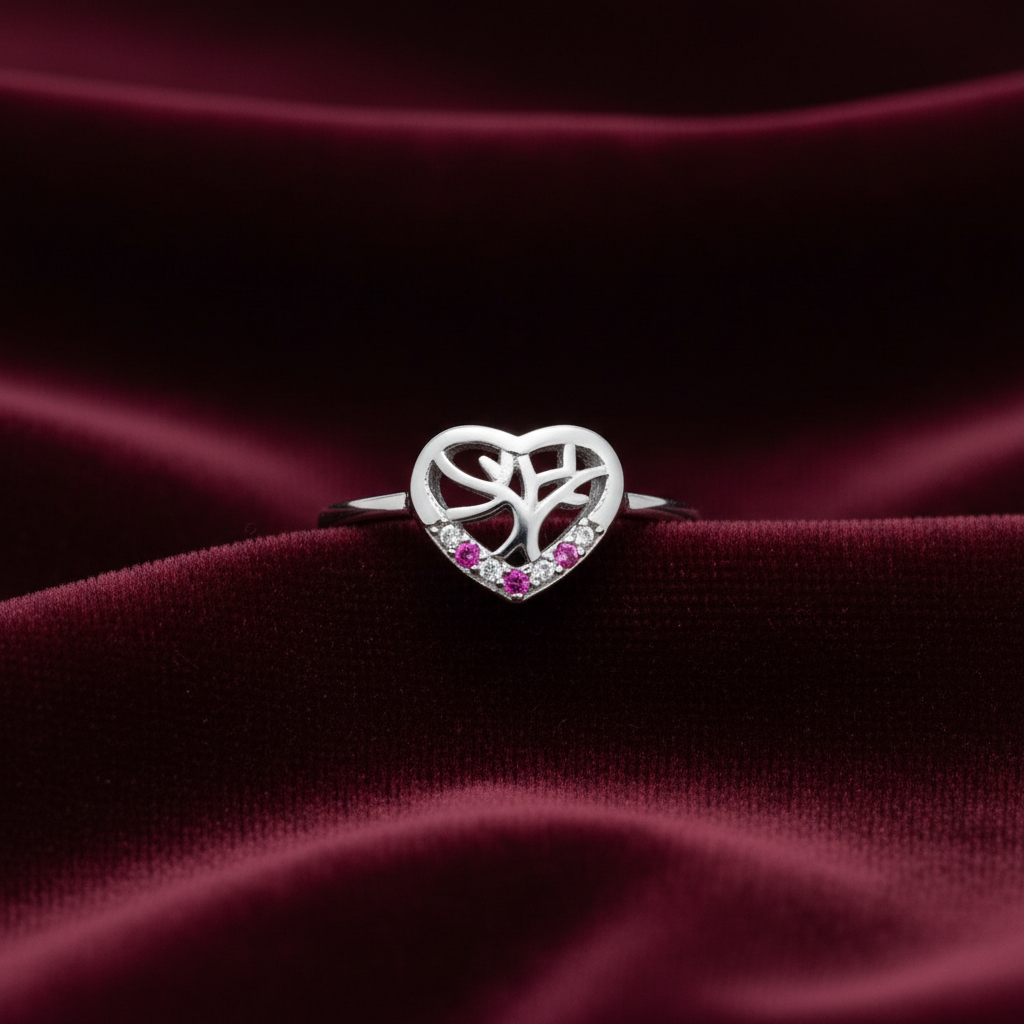 92.5 Silver Heart Ring for Women Size 7 | Stylish Romantic Design | Elegant Gift Jewellery