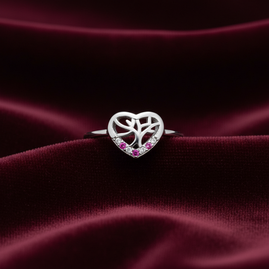 92.5 Silver Heart Ring for Women Size 7 | Stylish Romantic Design | Elegant Gift Jewellery