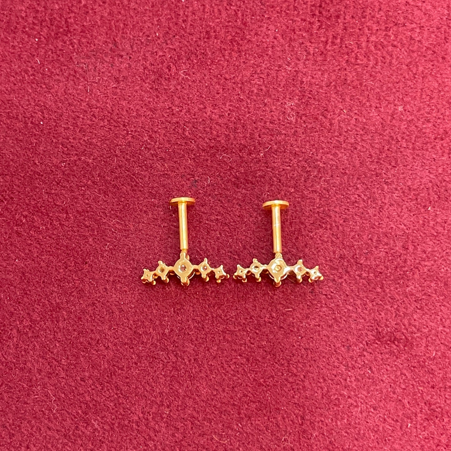 925 Silver Gold Plated Five Stone Bugadi - Pair