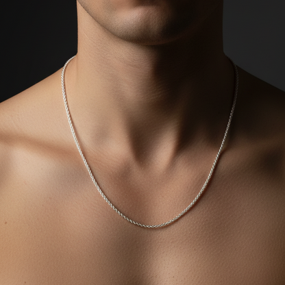 92.5 silver stylish men’s chain 18 inches