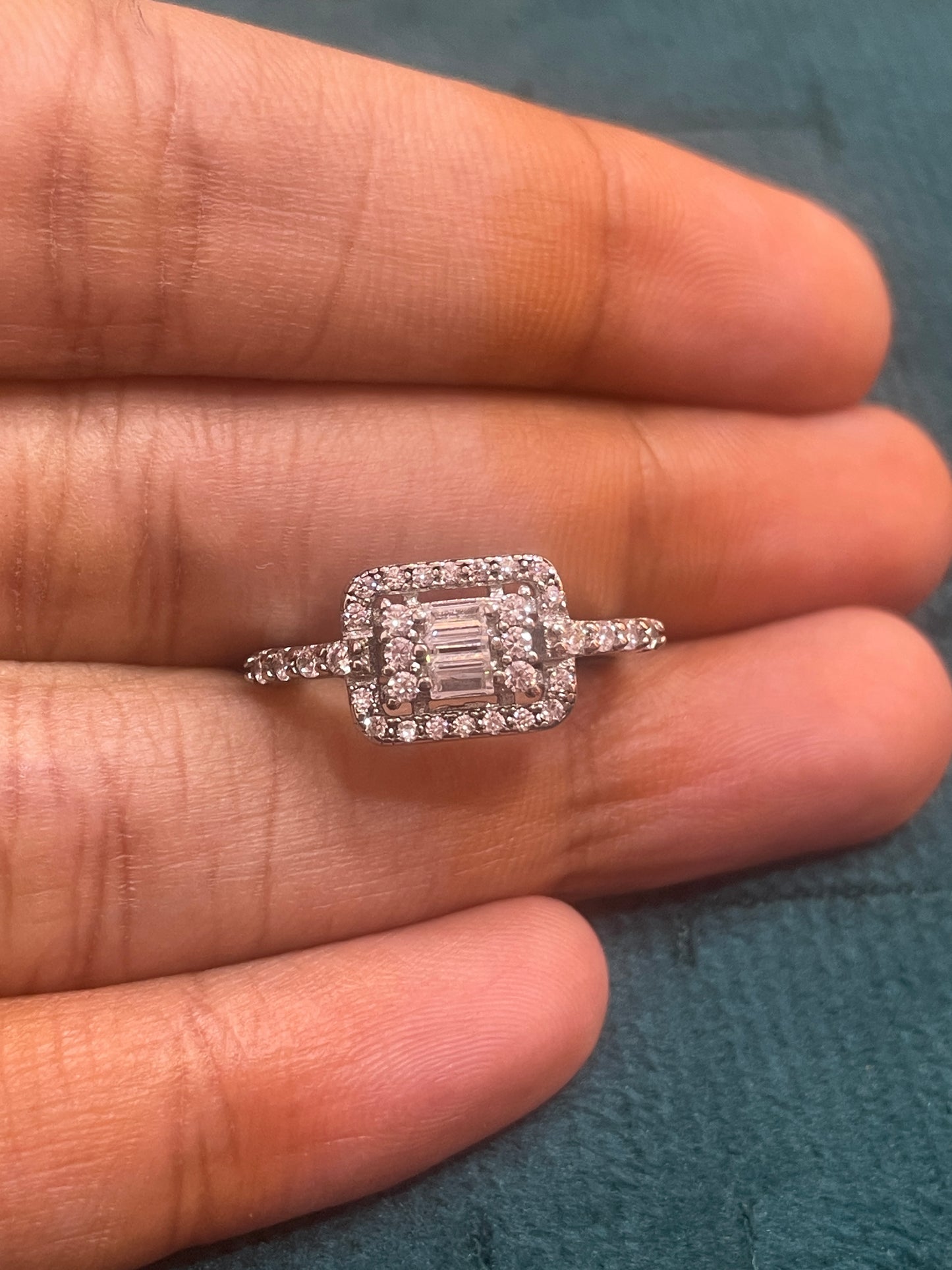 92.5 Silver White Stone Ring for Women Size 11 | Stylish Radiant Finish | Elegant Fashion Jewellery