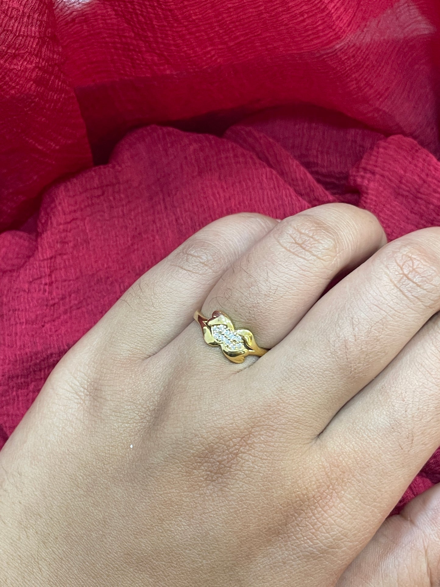 92.5 Silver Gold Plated Stylish Ring for Women Size 13 | Sleek Modern Design | Elegant Jewellery