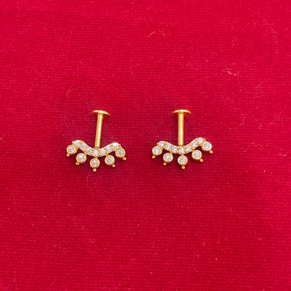 92.5 Silver Gold Plated Rangoli Bugadi Pair| Artistic Traditional Design | Jewellery