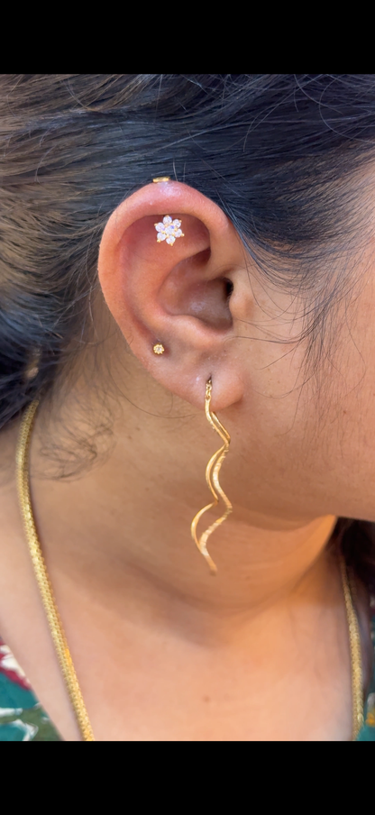925 Silver Gold Plated Dual Spiral Earrings for Women | Contemporary Swirl Design