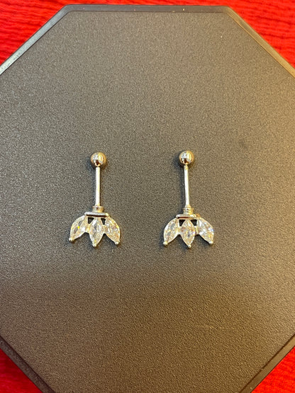 92.5 Silver Three Leaf Bugadi Pair for Women | Floral Helix Earrings | Minimal Daily Wear Jewellery
