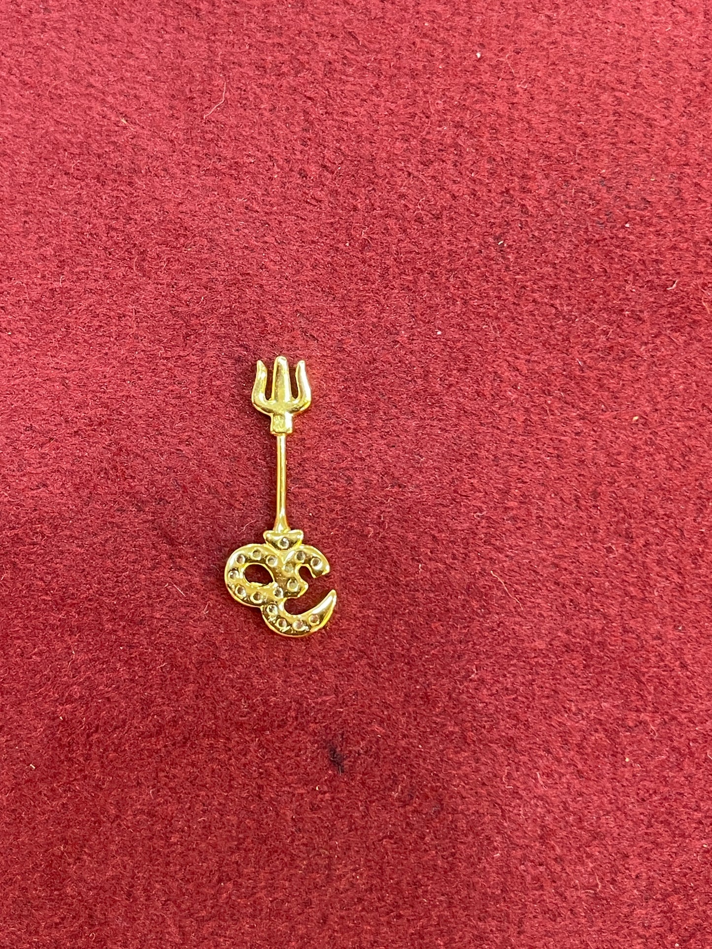 925 Silver Gold Plated Om Trishul Bugadi