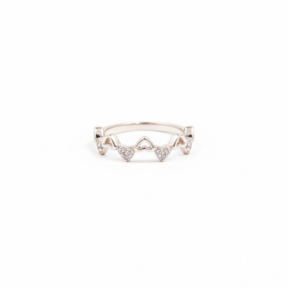 92.5 Silver Heart Ring for Women Size 14 | Stylish Love Motif Design | Elegant Gift Jewellery