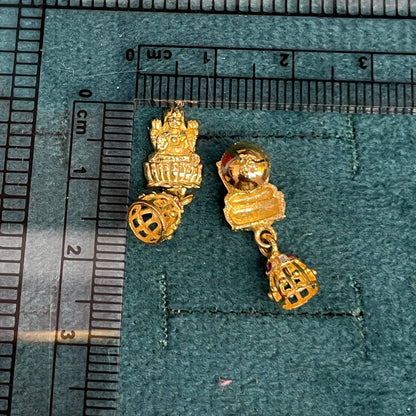 92.5 Sterling Silver Gold Plated Lakshmi Lotus Jhumka Earrings for Women