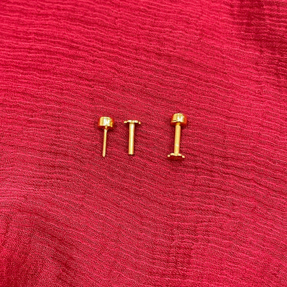 925 Silver Gold Plated Single Stone Studs