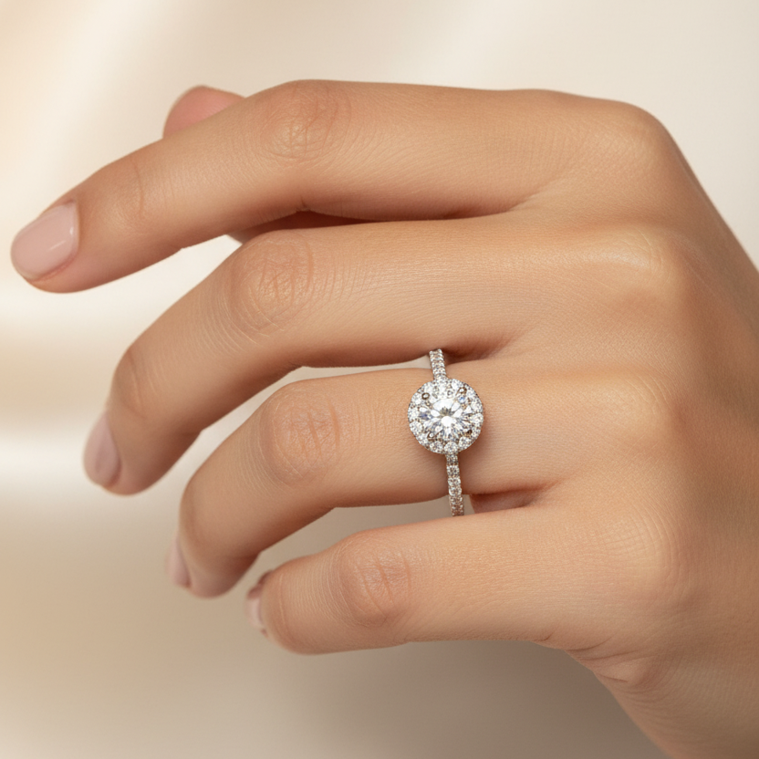 92.5 silver classy white stone ring size 9