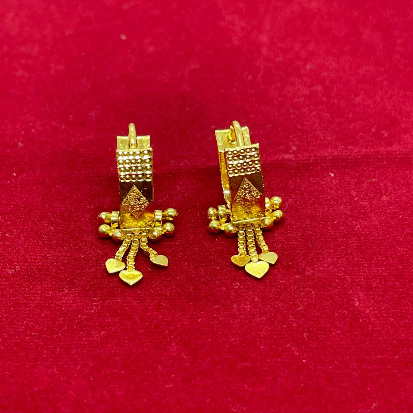 92.5 Sterling Silver Gold Plated Diamond-Cut Bali Earrings