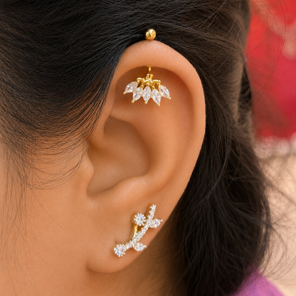 92.5 Silver Five Leaf Bugadi Pair| Without Center Stone | Elegant Design | Jewellery - Pair