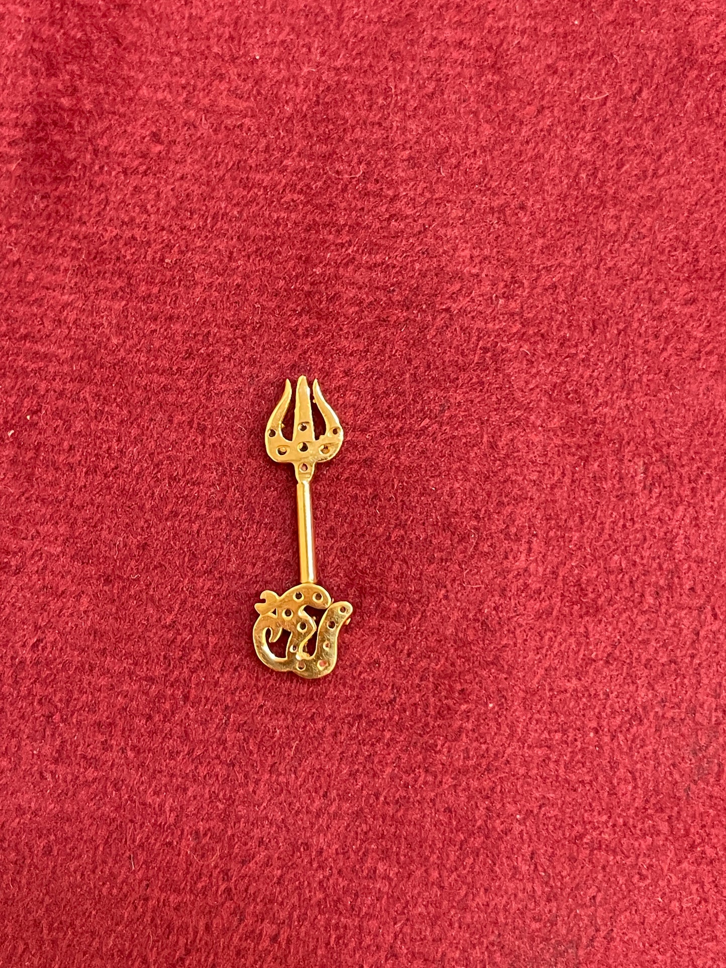 925 Silver Gold Plated Om Trishul Bugadi pair