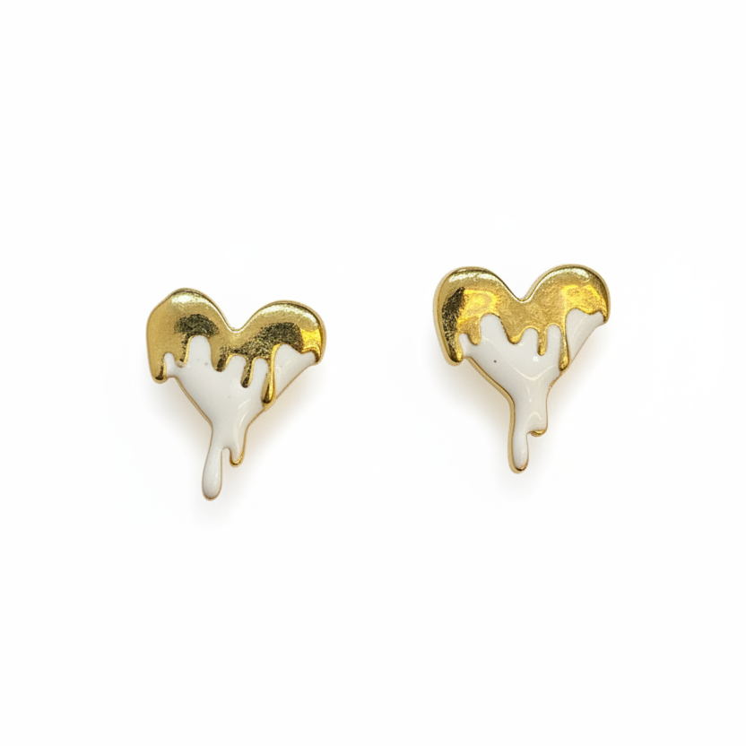 92.5 Silver Gold Plated Heart Earrings for Women | Stylish Romantic Design | Elegant Jewellery