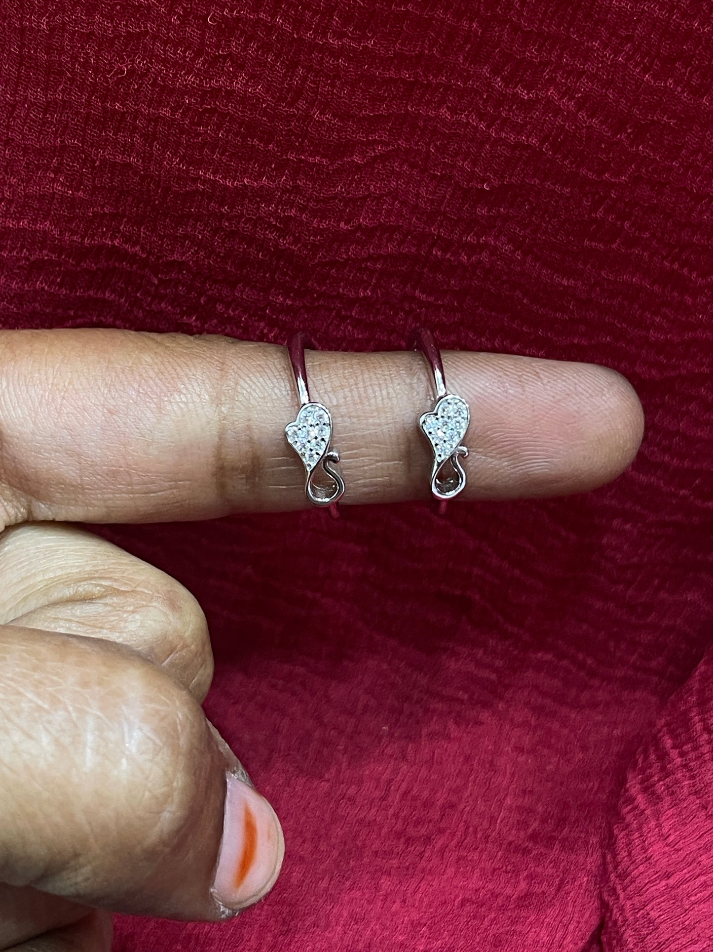 925 Silver Heart Toe rings