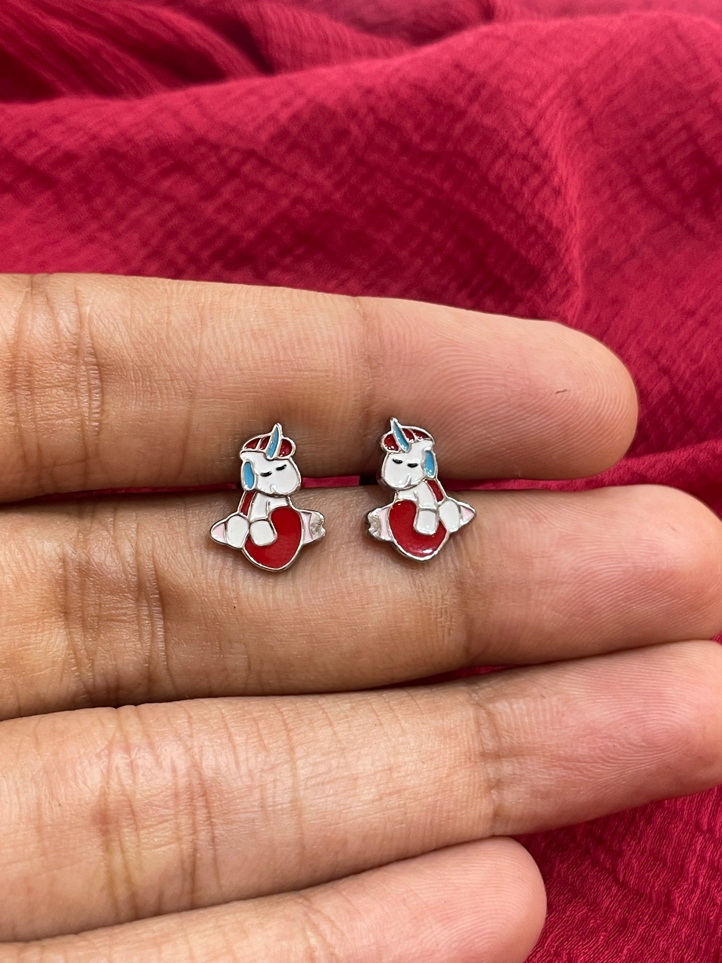 92.5 Silver Unicorn Earrings for Women & Kids | Stylish Cute Fantasy Design | Trendy Jewellery
