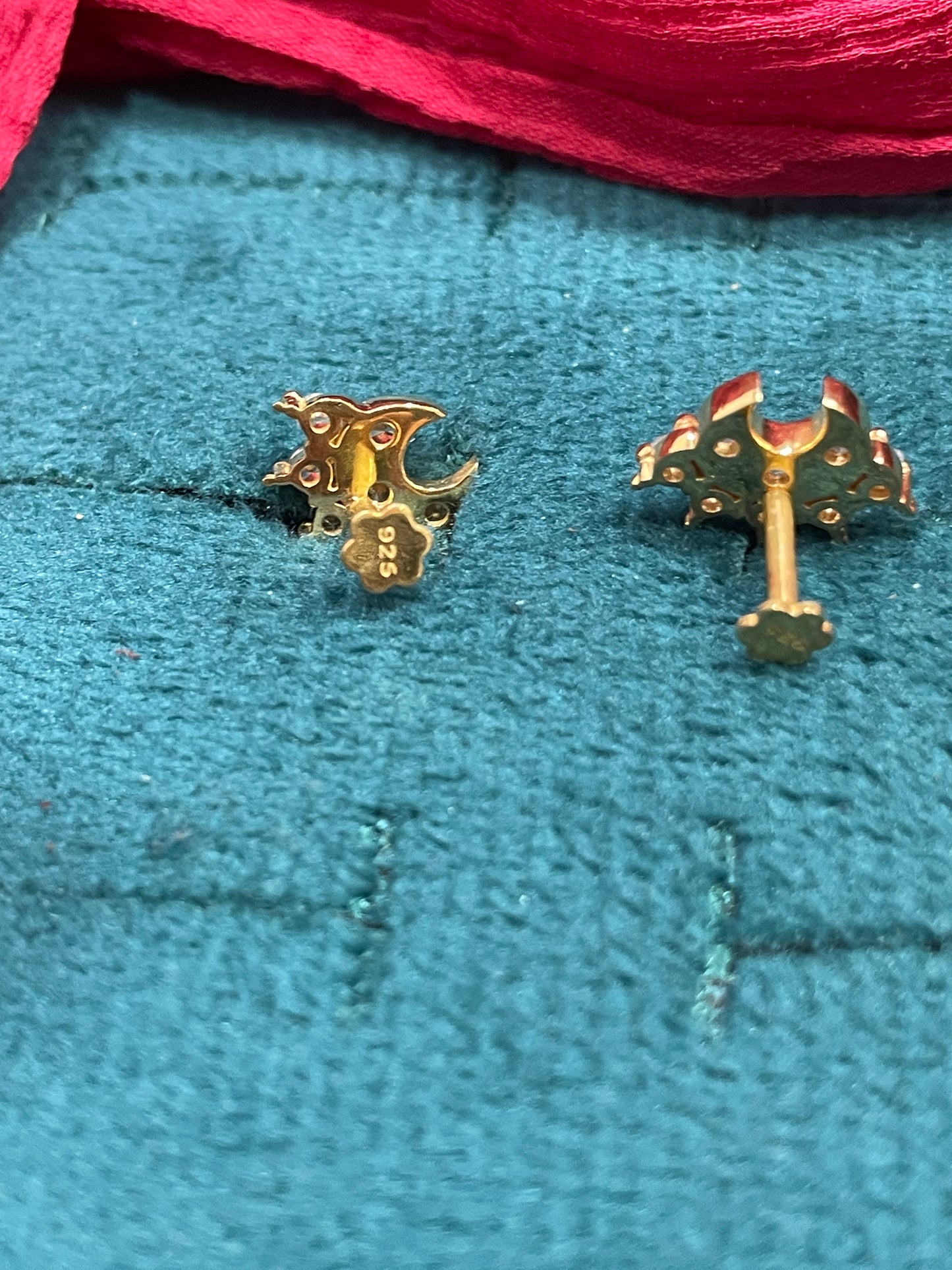 925 Silver Gold Plated Chandbali Studs