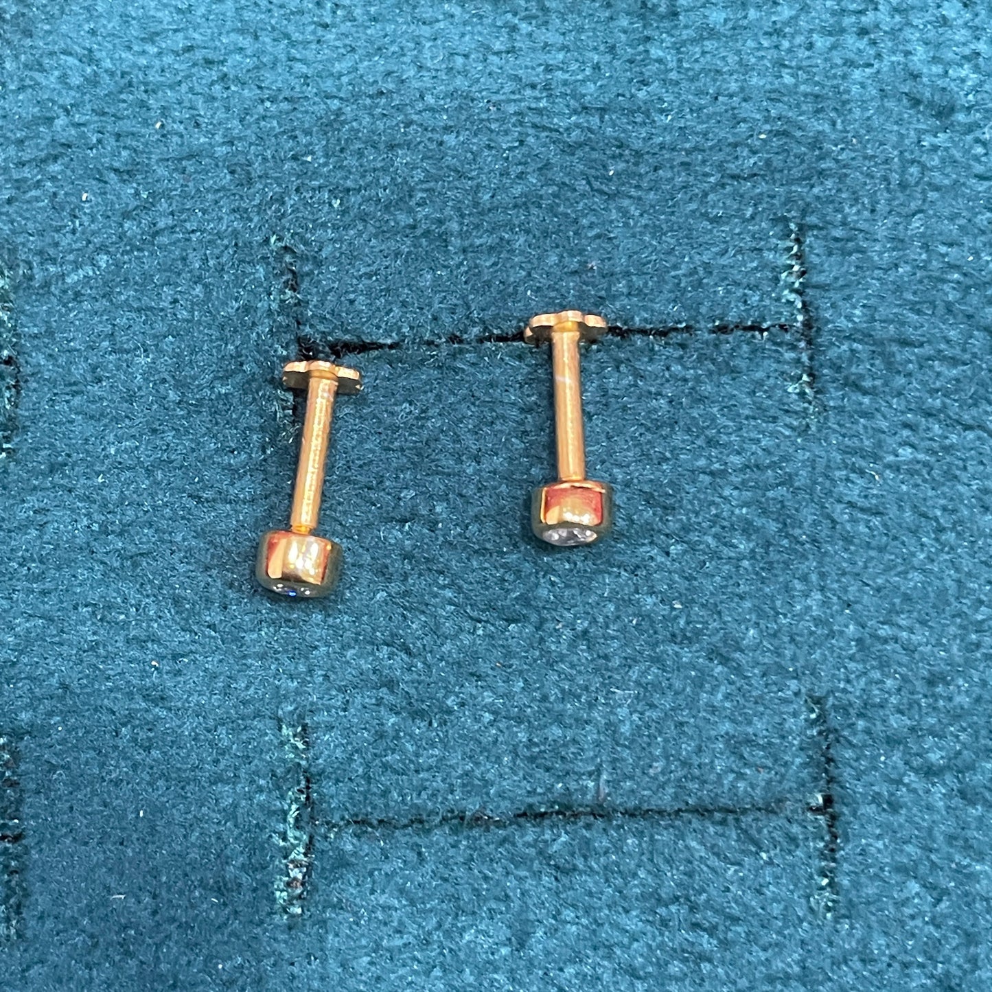 925 Silver Gold Plated Single Stone Studs
