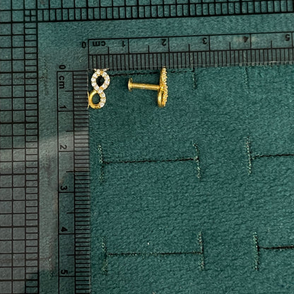 925 Silver Gold Plated Infinity Studs for Women | Minimalist Design by pair