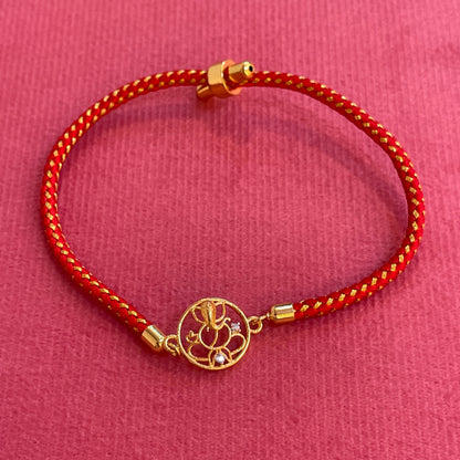 Silver Shivling Rakhi for Brother | Gold Plated Shivling Trishul Charm with CZ Stones on Black Thread