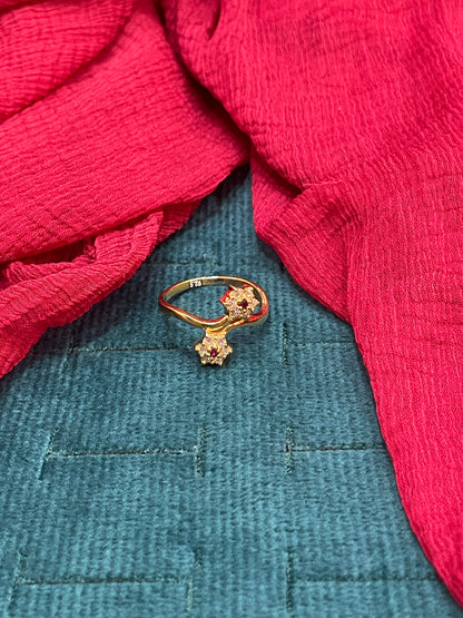 92.5 Silver Gold Plated Stylish Ring for Women Size 13 | Modern Elegant Design | Jewellery