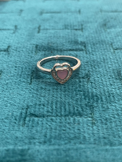 92.5 Silver Pink Heart Ring for Women Size 9 | Stylish Soft Tone Design | Elegant Gift Jewellery