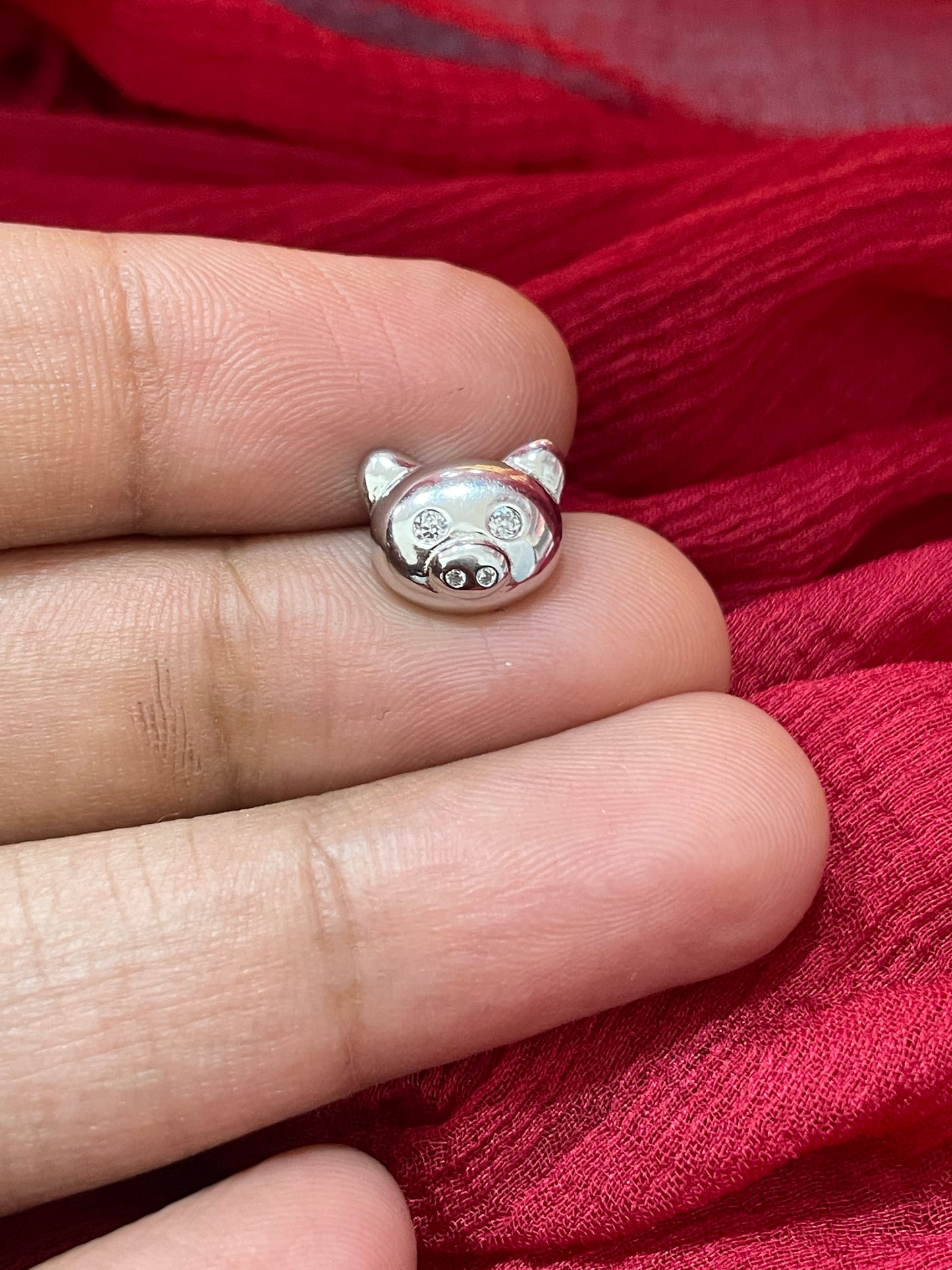 92.5 Silver Teddy Face Stud Earrings for Women & Kids | Cute Cartoon Design | Stylish Jewellery