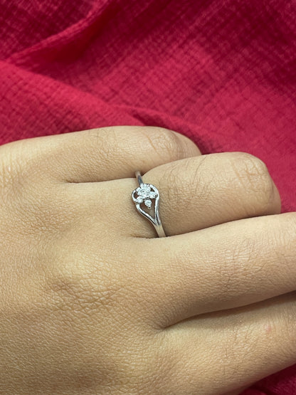 92.5 Silver Flower Ring for Women Size 10 | Elegant Floral Daily Wear Jewellery