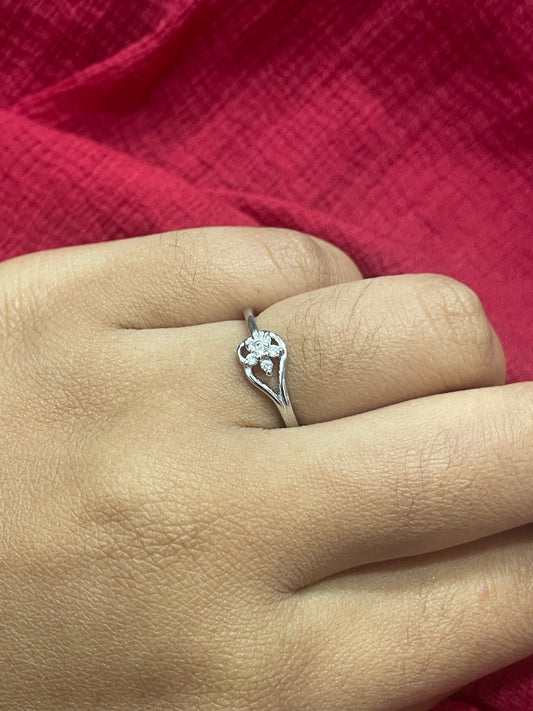 92.5 Silver Flower Ring for Women Size 10 | Elegant Floral Daily Wear Jewellery