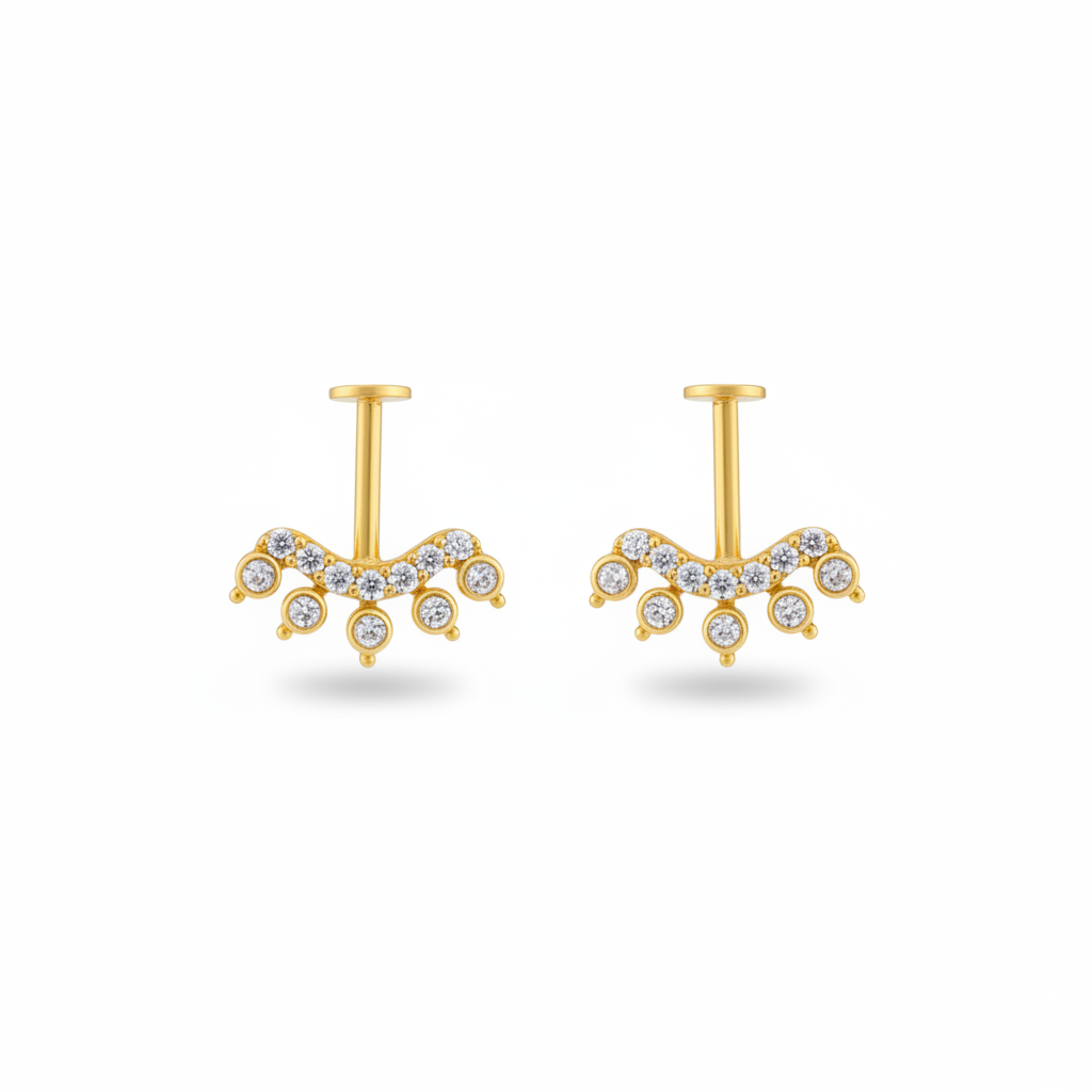 92.5 Silver Gold Plated Rangoli Bugadi Pair| Artistic Traditional Design | Jewellery