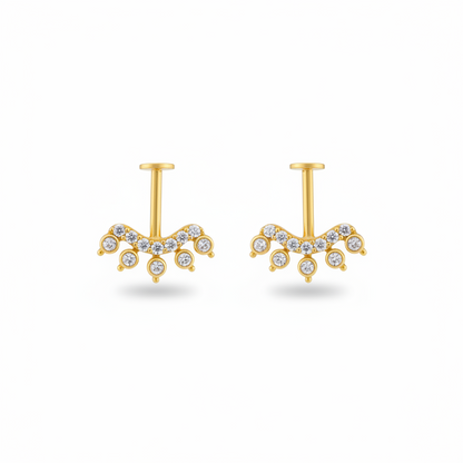 92.5 Silver Gold Plated Rangoli Bugadi Pair| Artistic Traditional Design | Jewellery
