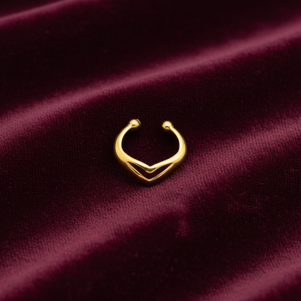 92.5 Silver Gold Plated Simple Septum