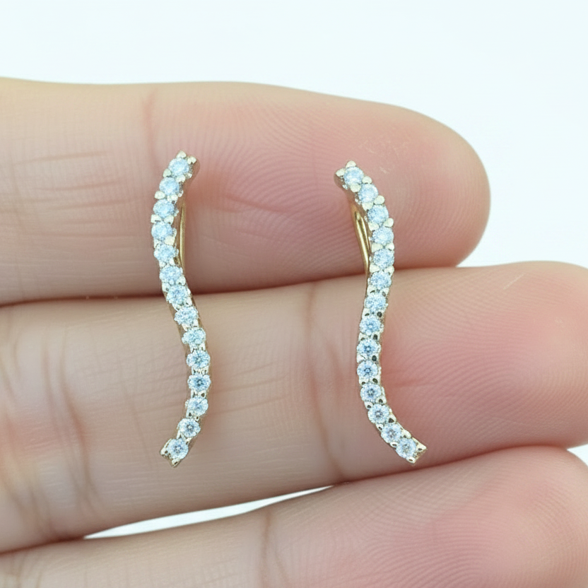 92.5 Silver Gold Plated Ear Cuffs for Women | Stylish Contemporary Design | Fashion Jewellery