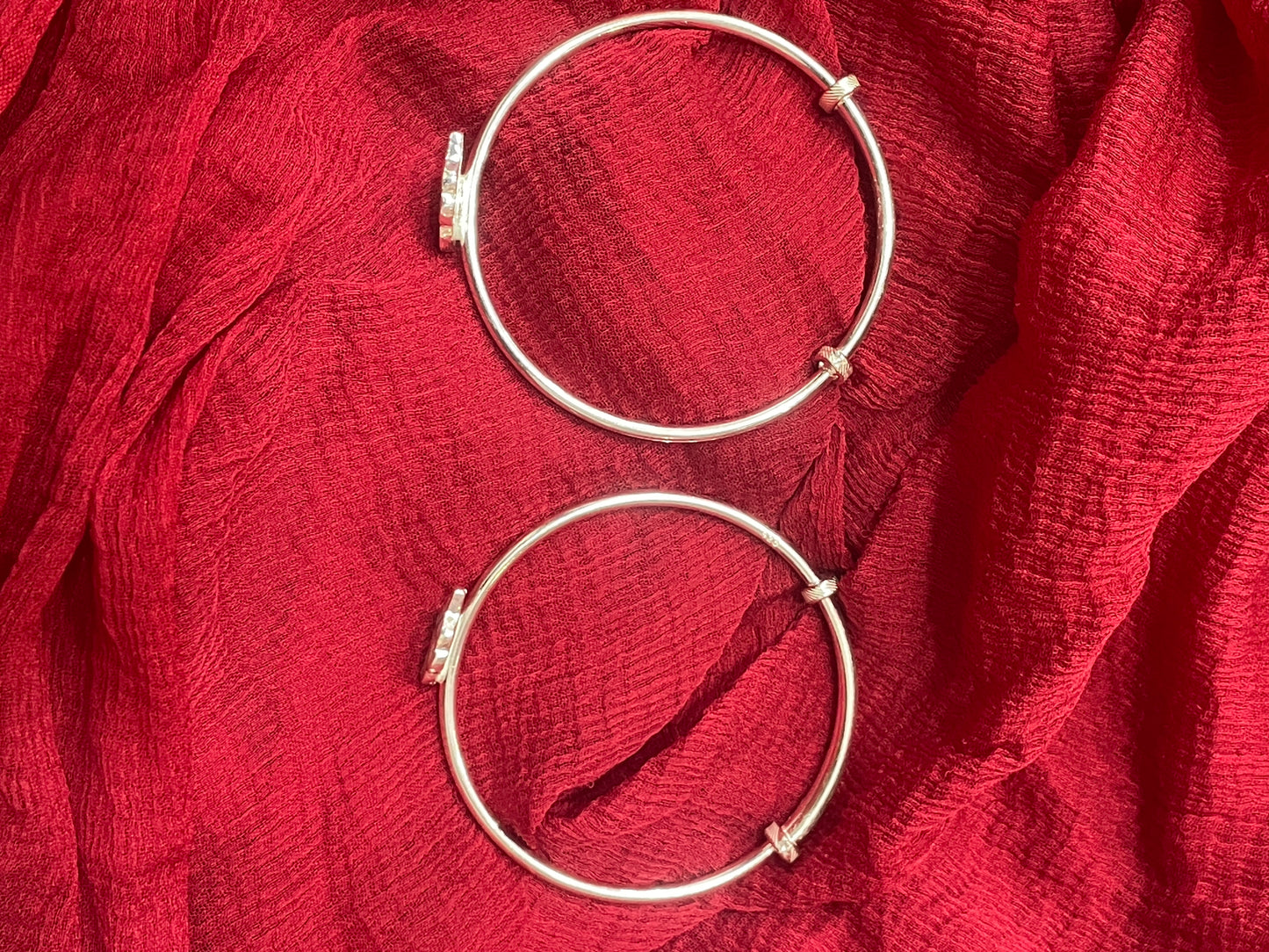 92.5 Silver Pink Elephant Kada for Kids | Cute Adjustable Baby Bracelet | Daily Wear Jewellery