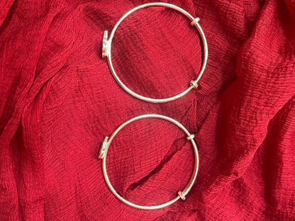 92.5 Silver Pink Elephant Kada for Kids | Cute Adjustable Baby Bracelet | Daily Wear Jewellery