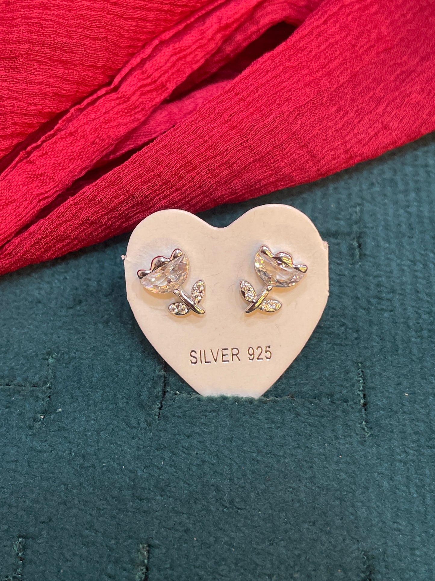 92.5 Silver Rose Stud Earrings | Classy Premium Floral Design | Jewellery