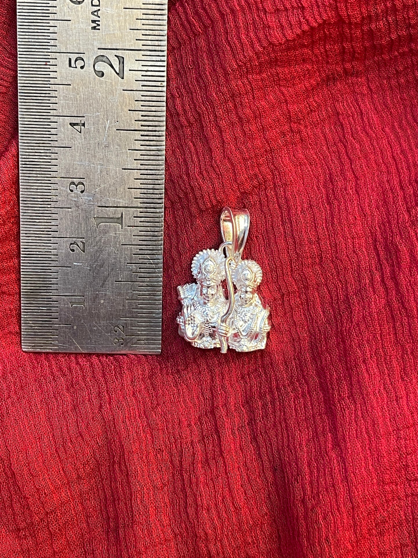 92.5 Silver Sita Ram Pendant for Men & Women | Seetha Rama Divine Design | Temple Jewellery