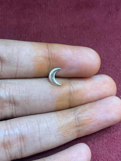 92.5 Silver Moon Second Studs | Stylish Celestial Design | Elegant Jewellery