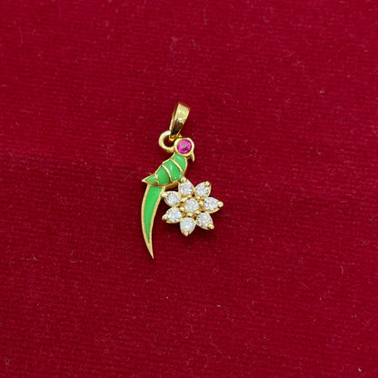 92.5 silver Gold-Plated Parrot Pendant