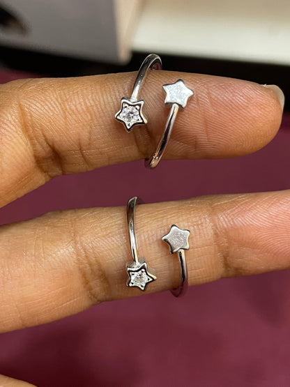 92.5 Silver Star Toe Rings | Premium Classy Design | Jewellery