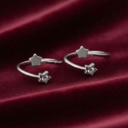 92.5 Silver Star Toe Rings | Premium Classy Design | Jewellery