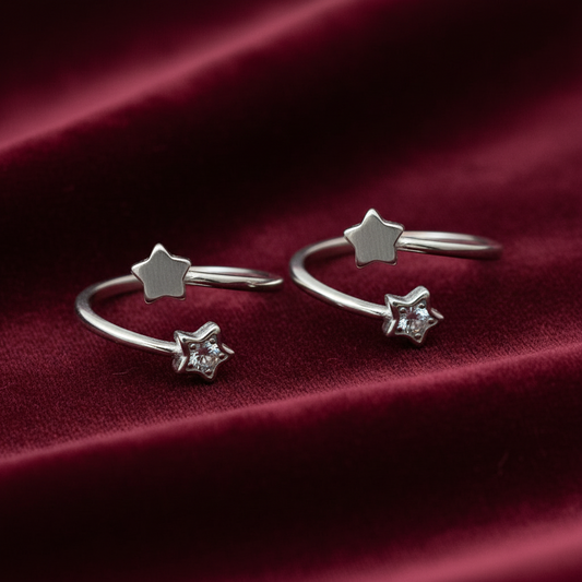 92.5 Silver Star Toe Rings | Premium Classy Design | Jewellery