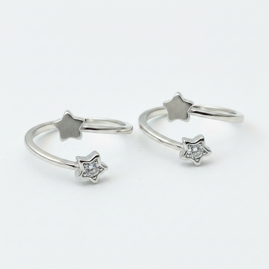 92.5 Silver Star Toe Rings | Premium Classy Design | Jewellery